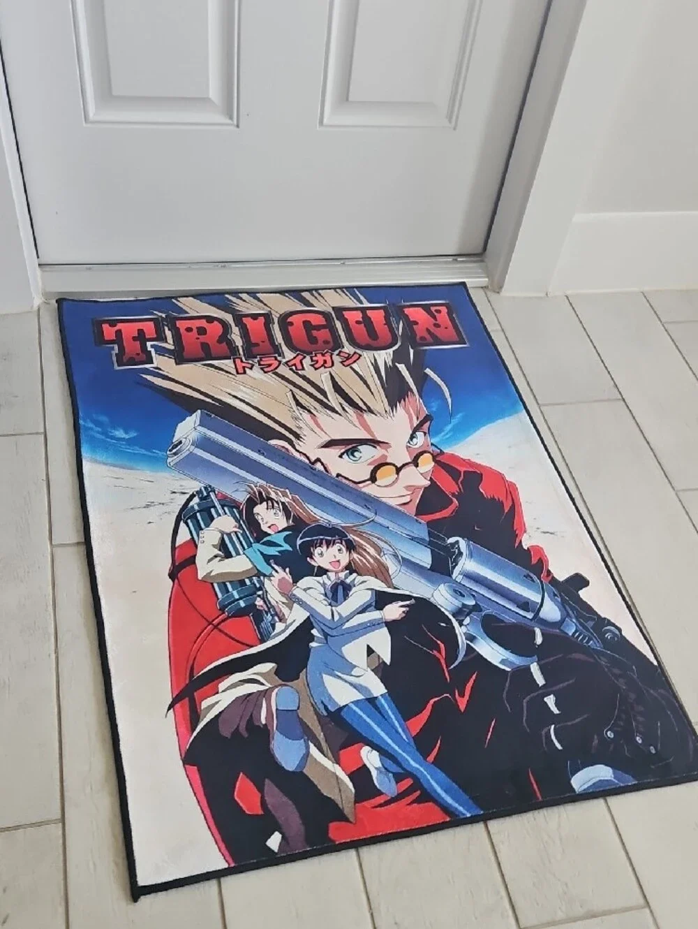 Trigun Anime Poster Rug — Red, Blue, Black